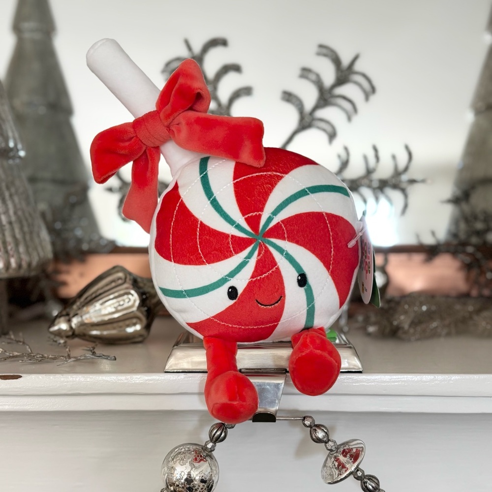 Gigglescape Peppermint Lollipop Plush 9” Christmas Stuffy - Picture 2 of 10